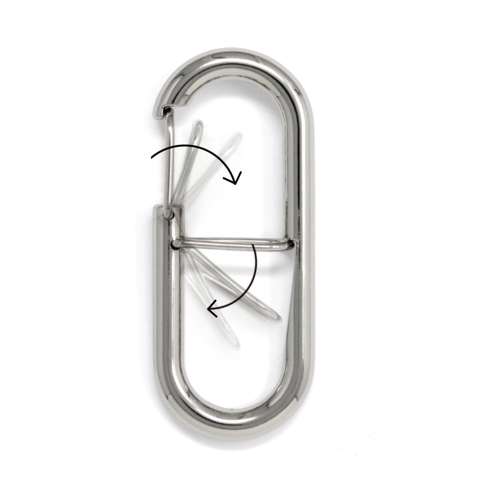 限定品】二段式カラビナ Bタイプ / N〈1個〉:がまぐち口金・各種金具