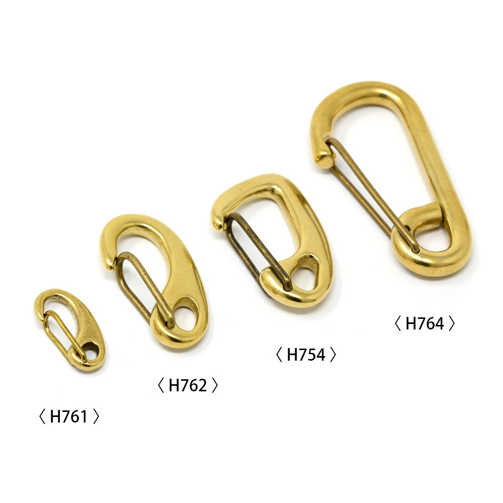 H754 / No.3835 真鍮カラビナ / 真鍮無垢 〈1個〉:がまぐち口金・各種