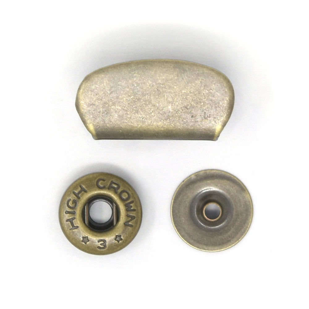 【ハチ】六角形金属製アンティーク雑貨 廃番】E87 / M181 飾りホック / AT 〈10組〉:がまぐち口金・各種金具