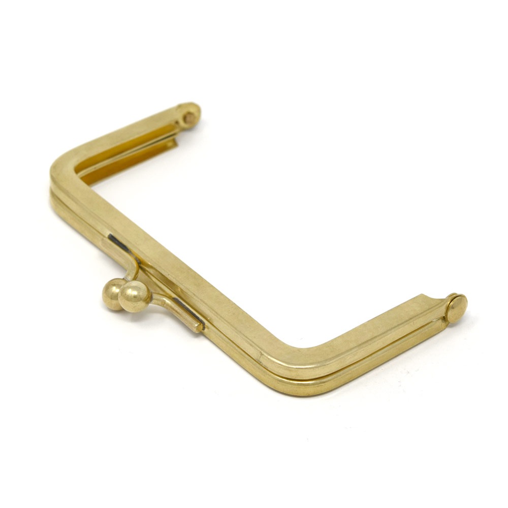 廃番】F711 / 10.5cm 角丸型 真鍮製 がまぐち口金 / 艶出磨き［1～9本