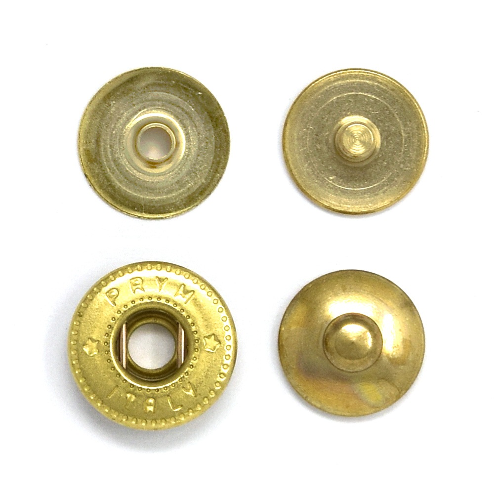 E86 / No.8 イタリーバネホック 大 / 真鍮生地 塗装付 〈小口・大口