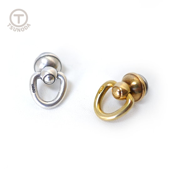 Y701 / 真鍮製ドロップハンドル / シルバーメッキ〈1個〉:がまぐち口金