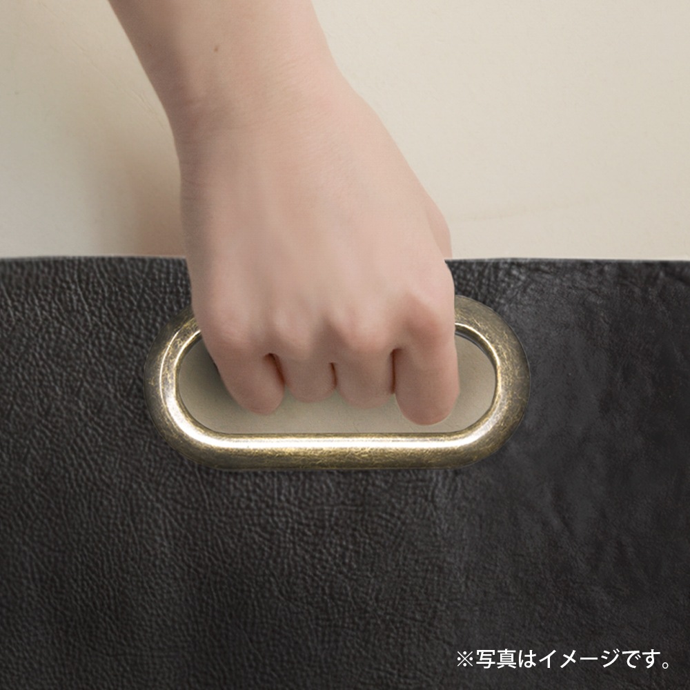 D40 / 小判飾り 持ち手金具 大 / AT 〈1組(2個)〉:がまぐち口金・各種