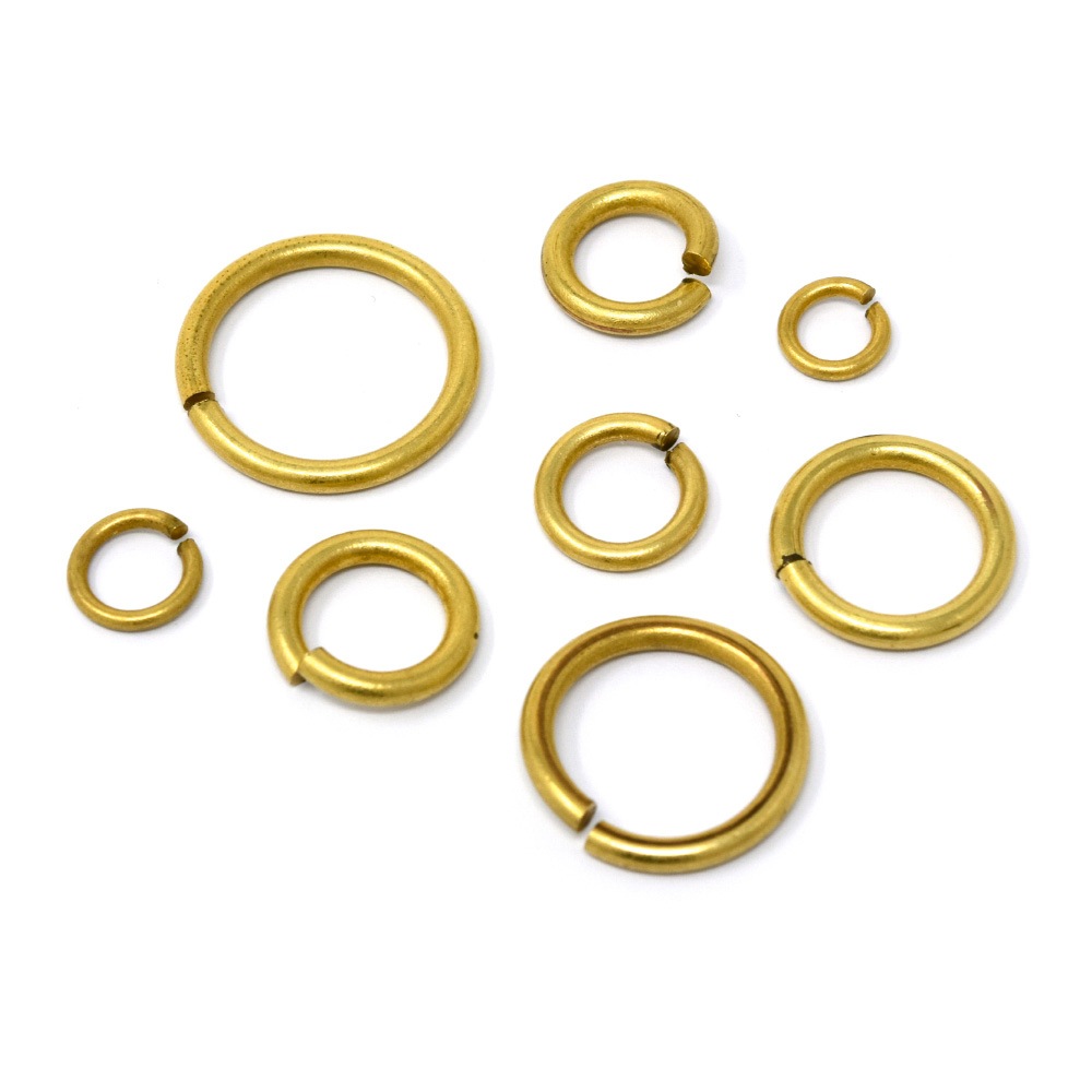 M852～859 / 丸カン 1.8mm x 6.4mm～3mm x 21mm / 真鍮無垢:がまぐち