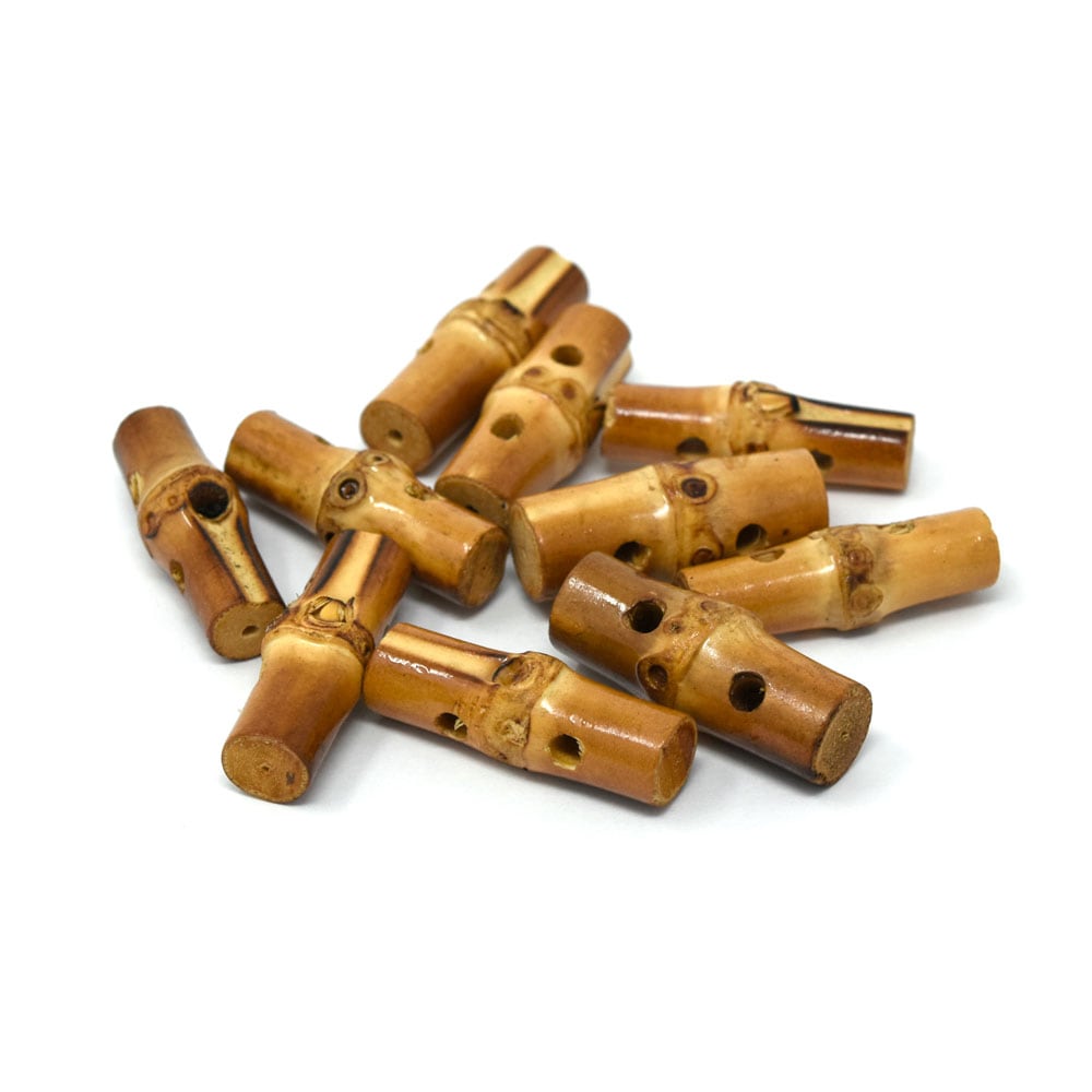 廃番】Y93 / 竹ボタン 30mm〈10個〉:がまぐち口金・各種金具・袋物材料