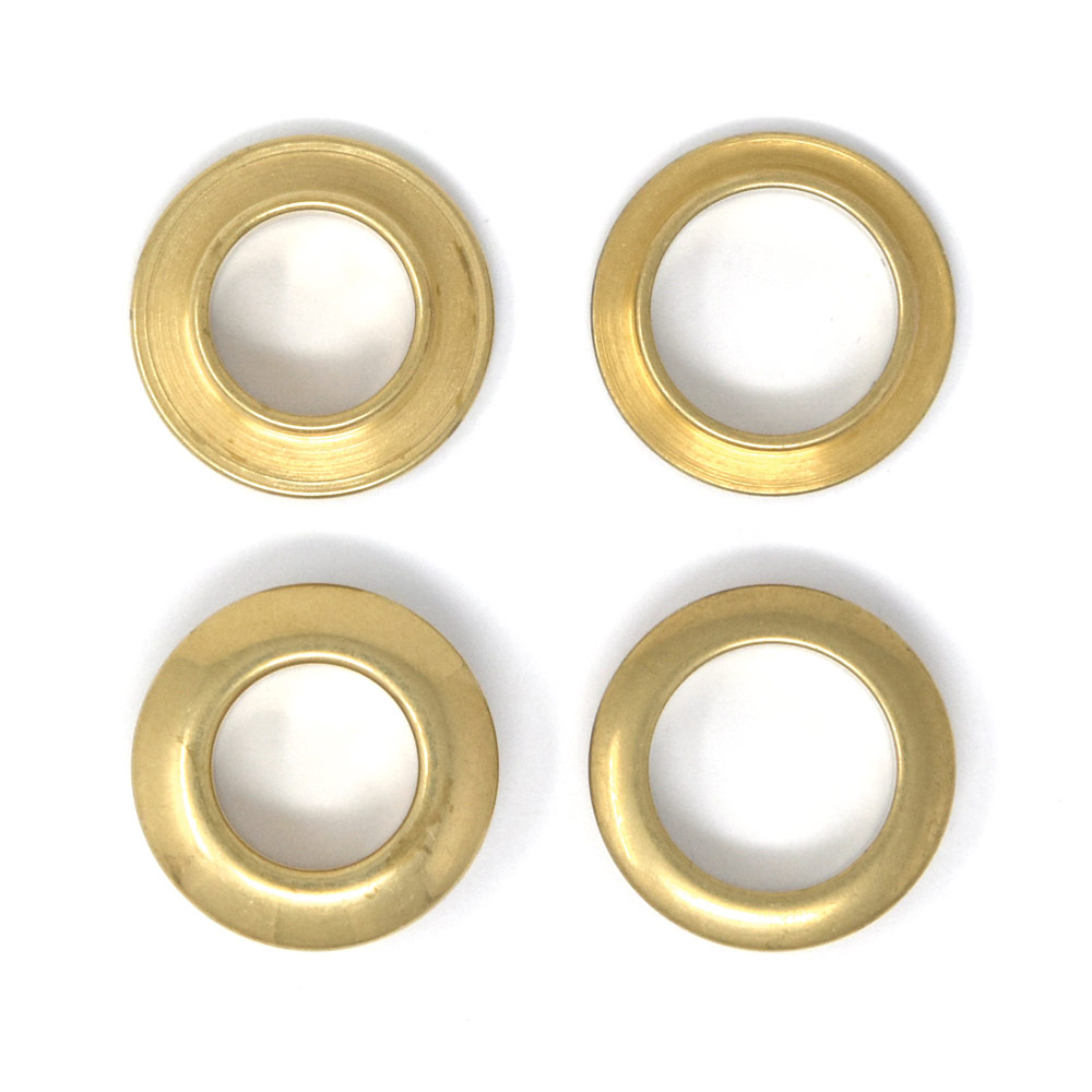 廃番】E702 / 18mm 打込みハトメ / 真鍮無垢 〈2組〉:がまぐち口金