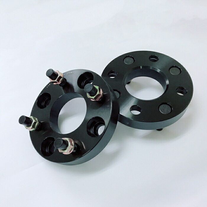 ワイドトレッドスペーサー 30mm PCD114.3  4H P1.25/P1.5選択 ホイール スペーサー  2枚組 黒