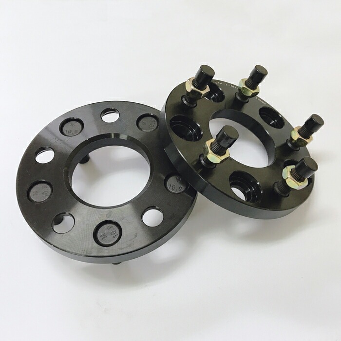 ワイドトレッドスペーサー 30mm PCD114.3  5H P1.25/P1.5選択 ホイール スペーサー  2枚組 黒