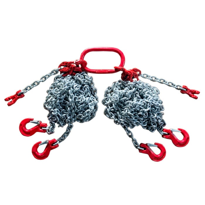 【2個セット】チェーンスリング スリングチェーン 3m 4本吊具 3000kg 3t 長さ調整 ロープ 吊り具 吊フック チェーンフック 吊りクランプ