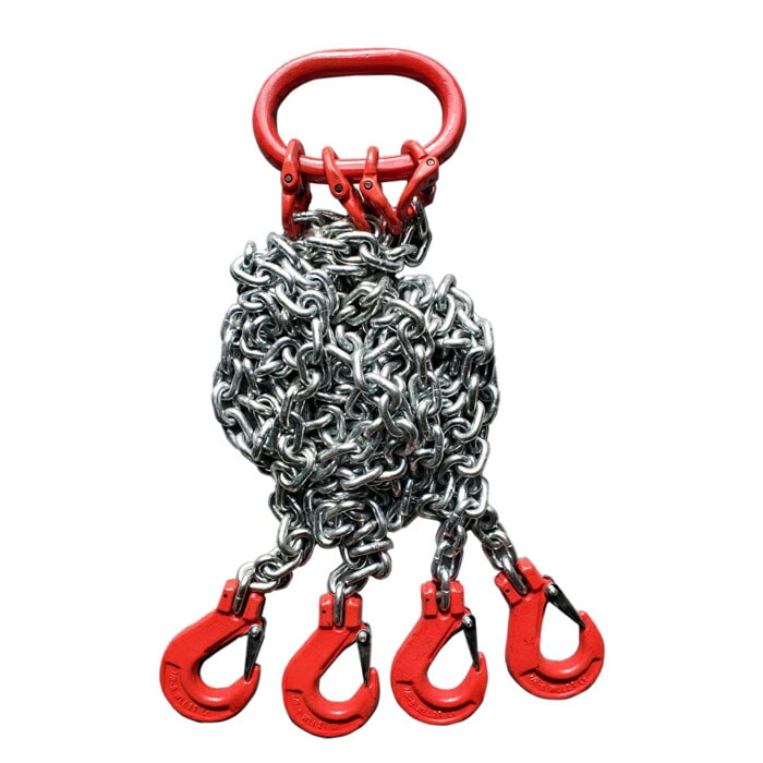 【2個セット】 チェーンスリング スリングチェーン 1.5m 4本 4700kg 4.7t チェーン ロープ 吊り具 吊フック チェーンフック 吊りクランプ