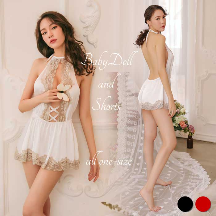 セクシーランジェリー かわいい セクシー 下着 ベビードール ランジェリー Tバック コスプレ 仮装 女性 レディース エロ  勝負下着 衣装 ハロウィン コスプレ セクシーランジェリー 下着 スリップ ナイトウェア ブラック ホワイト レッド フリーサイズ