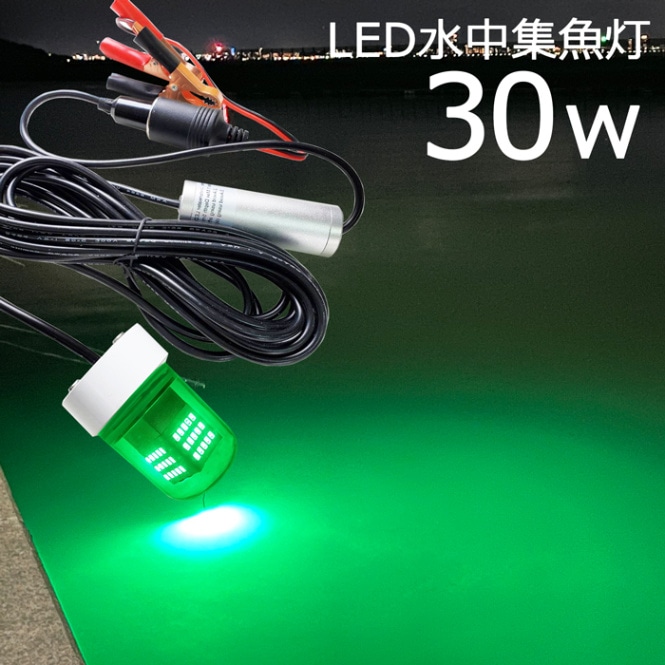 【2個】水中集魚灯 集魚ライト 水中ライト 緑 グリーン 30W led ライト しらすうなぎ イカ釣り 12v24v LED集魚灯 夜釣り仕掛け