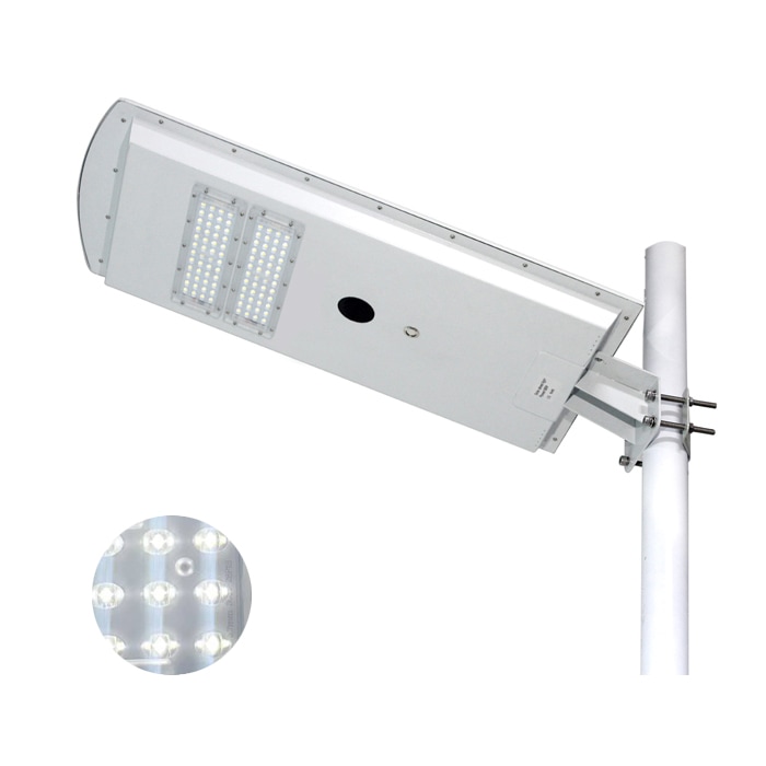 LED街灯 40W 白光 白色光 6000K ソーラーライト センサーライト 夜間自動点灯 防水 太陽光充電 防犯 玄関 駐車場 庭先