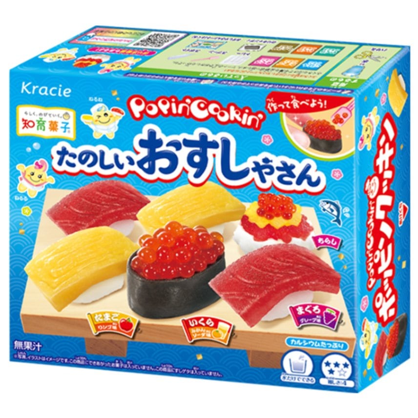 【お菓子】『ポッピンクッキン　たのしいおすしやさん　1セット上代￥280×5箱入』　　～レンジで作る知育菓子～
