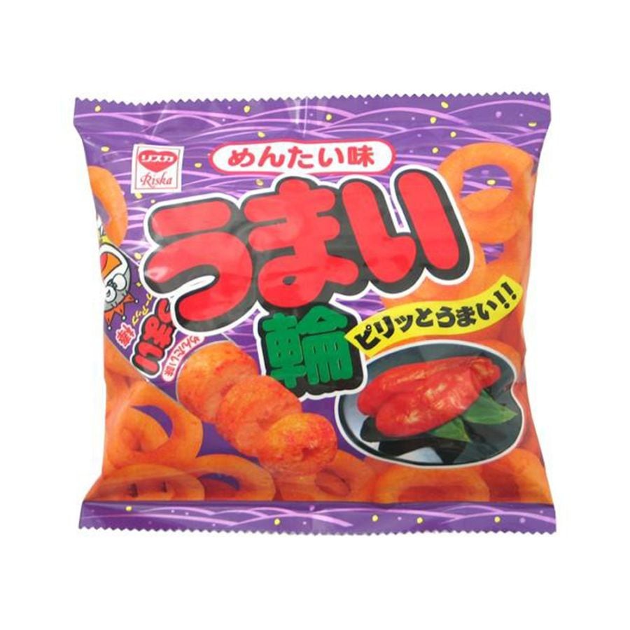 【お菓子】『うまい輪　1箱上代￥40×30個入』＜めんたい味＞　～袋入スナック～