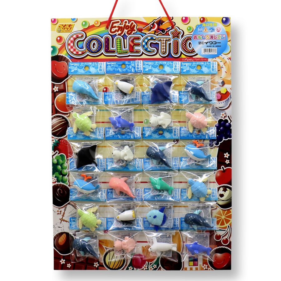 【イベント・お祭り】『イワコーおもしろ消しゴム 台紙24付』<海の生物> ☆日本製☆