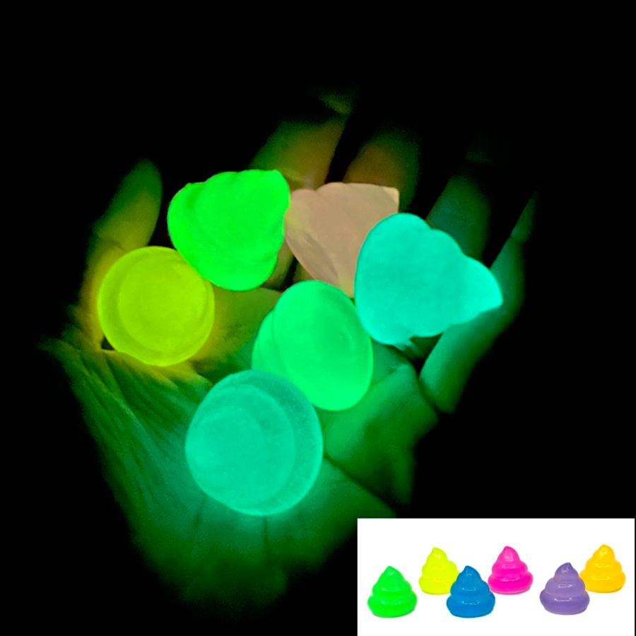 【おもちゃ・景品】『蓄光うきうきうんち　1袋100個入』＜全6色＞