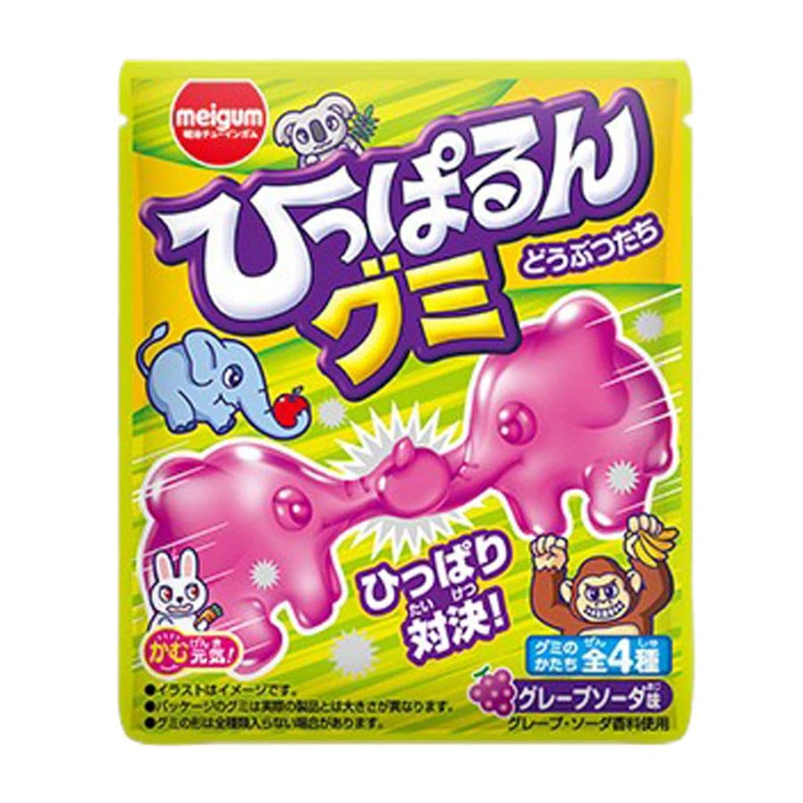 【お菓子】『ひっぱるんグミどうぶつたち 1箱上代¥70×14個入』<グレープソーダ味>