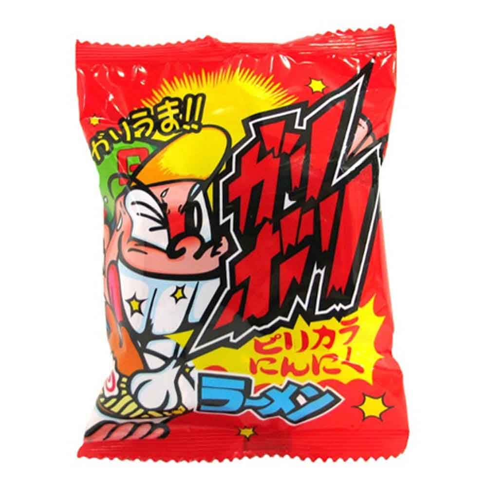【お菓子】『ガリボリラーメン　上代￥30×21個入』＜ピリカラにんにく＞　　袋入りスナック