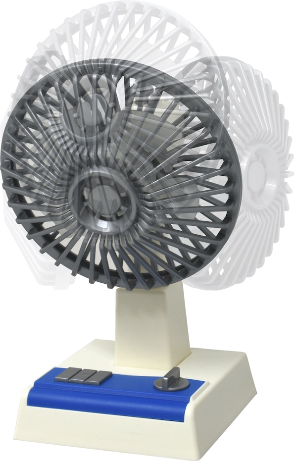 レトロ 卓上扇風機 青と白 レトロ 昭和家電卓上扇風機 青と白