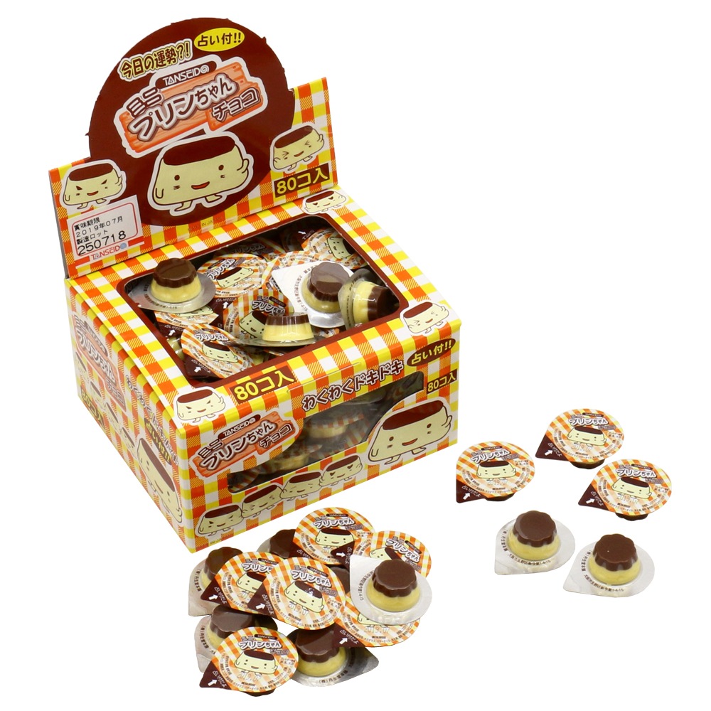 お菓子】『ミニプリンちゃんチョコ 1箱上代￥14×80個入』 占い付
