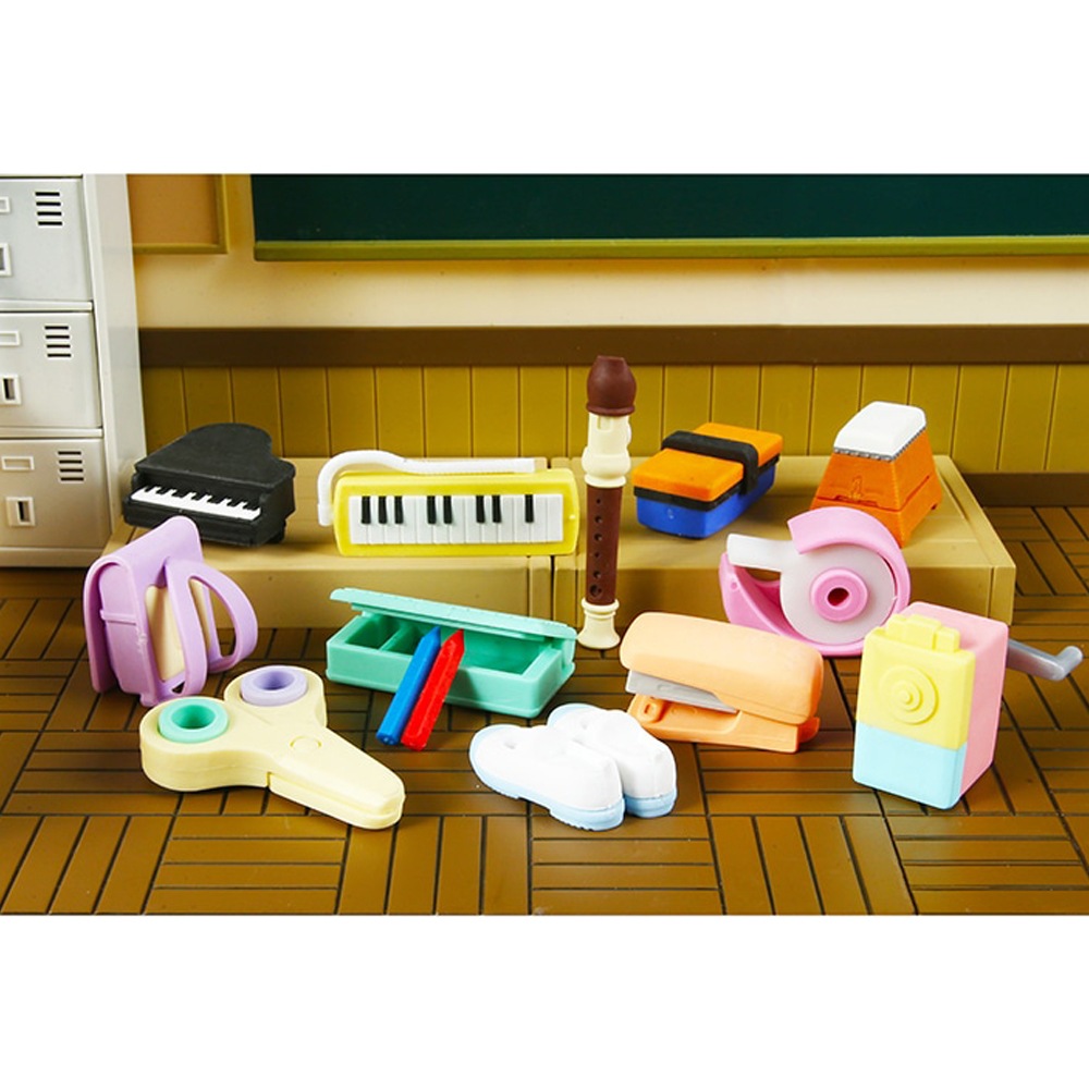 【イワコーおもしろ消しゴム】『スクール』＜6種アソート＞☆日本製☆～グリーンBOX60個入り～