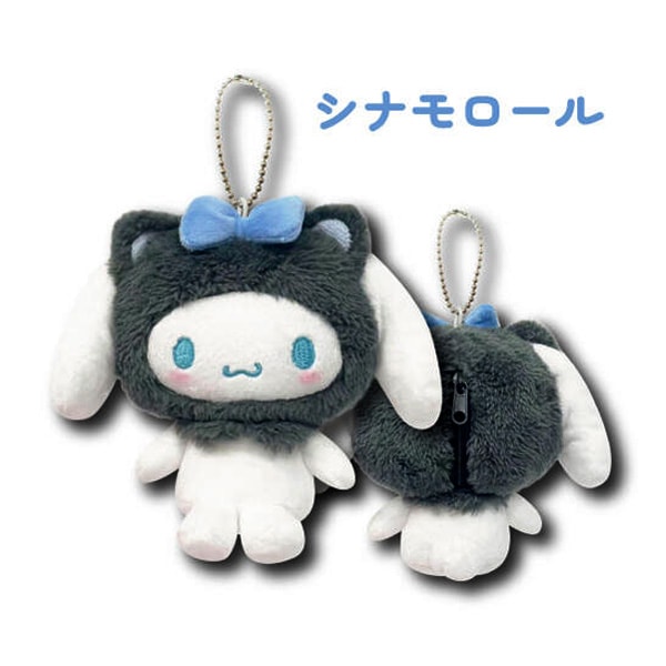 サンリオ - サンリオ❣️激かわ　シナモロール　ぬいぐるみ　マスコット　ポーチ　白猫 サンリオキャラクターズ】『マスコットポーチ あにまる