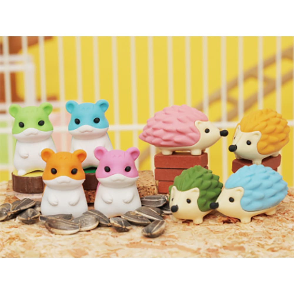 イワコー おもしろ消しゴム』『ハムスターとはりねずみ』<8種アソート