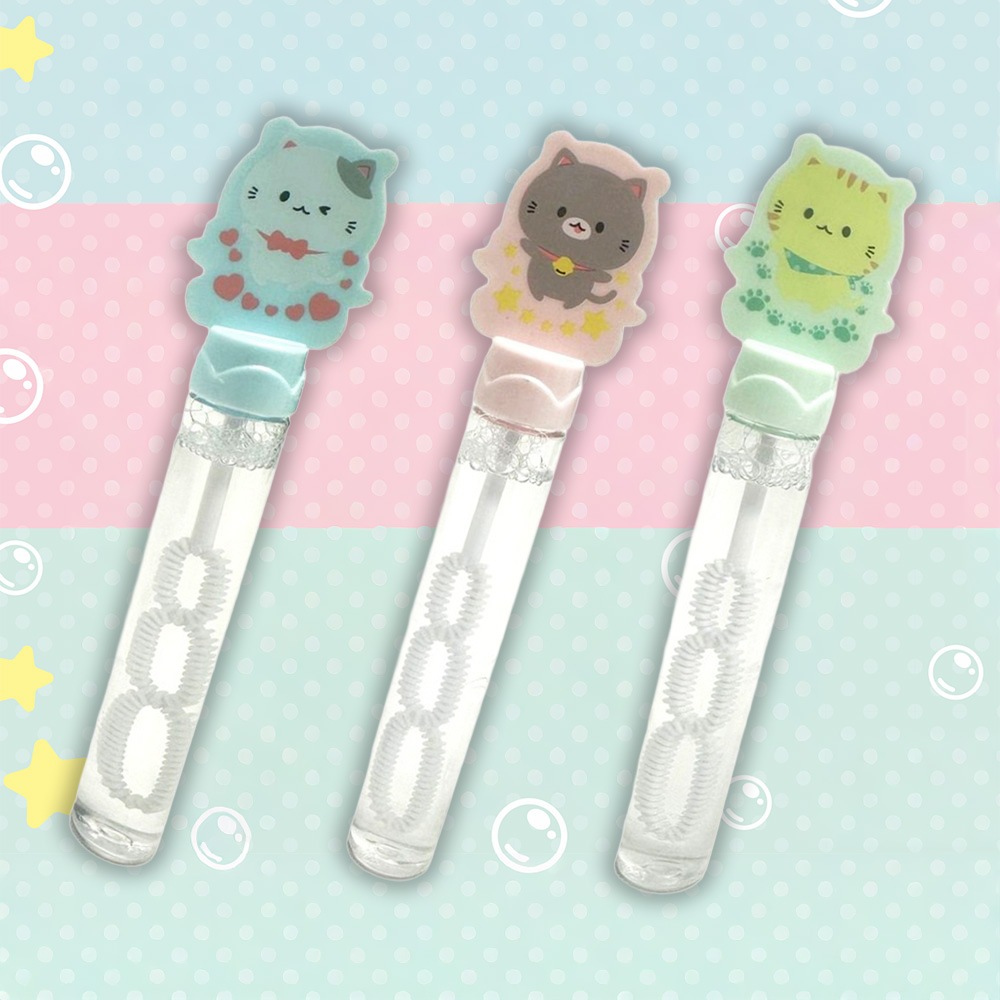 【おもちゃ・景品】『ポケットしゃぼん ファンシーキャット』<3種アソート>　～しゃぼん玉～