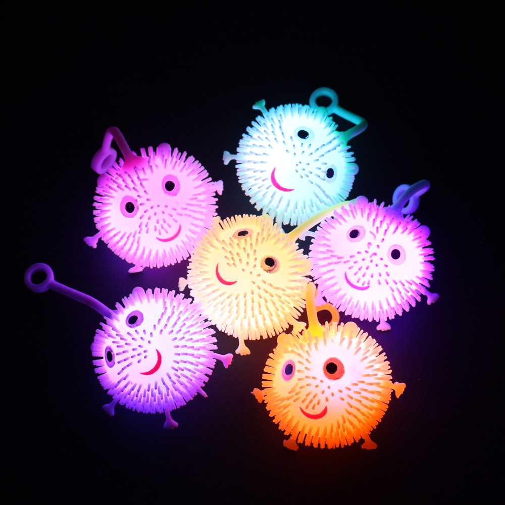 【光るおもちゃ】『フラッシュ ちびハリネズミヨーヨー』<6色アソート>