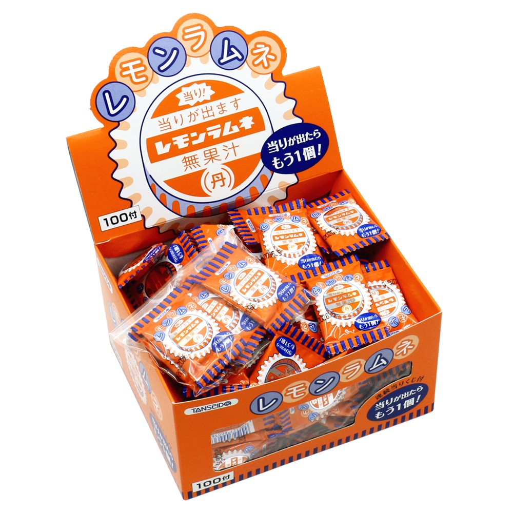 【お菓子】『レモンラムネ 100付　上代￥14×100個』　～当たりくじ付～
