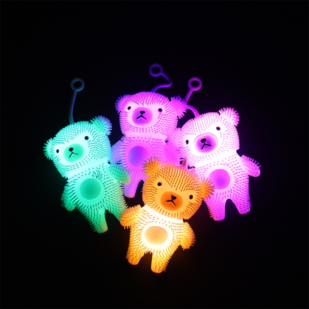 【光るおもちゃ】『フラッシュ くまちゃんヨーヨー』<4色アソート>