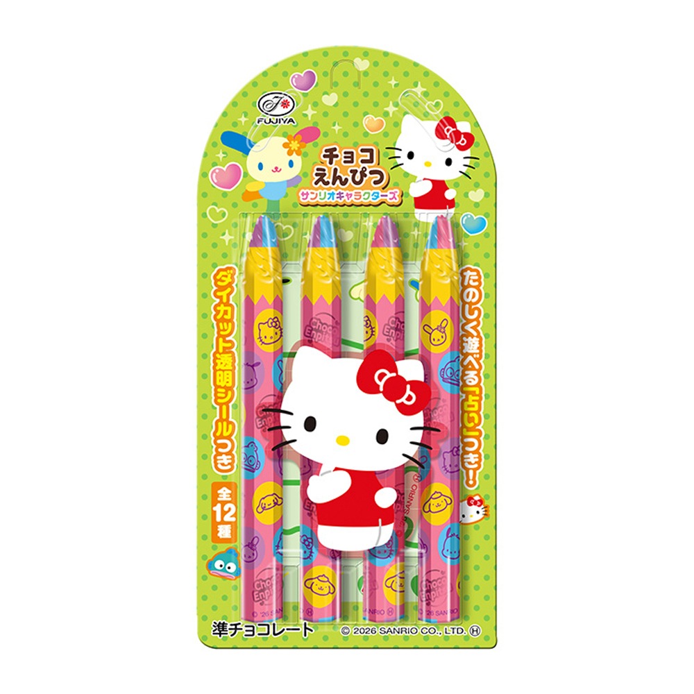 【お菓子】『4本チョコえんぴつ（サンリオキャラクターズ）　1箱上代￥170×12個入』