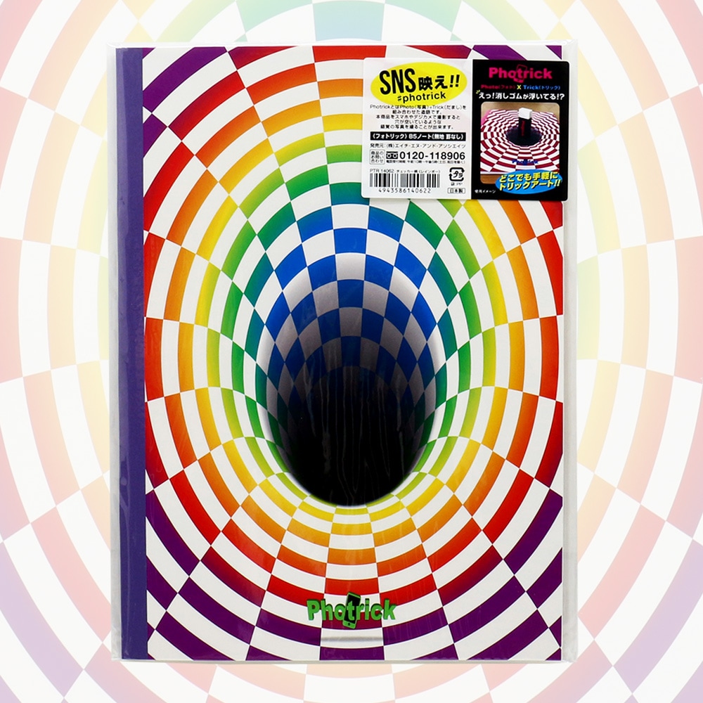 ★スペシャルプライス！！★【Photrick】『B5ノート　チェッカー柄』＜ブラック＞