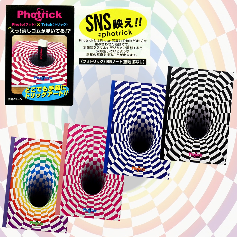 ★スペシャルプライス！！★【Photrick】『B5ノート　チェッカー柄』＜ブラック＞