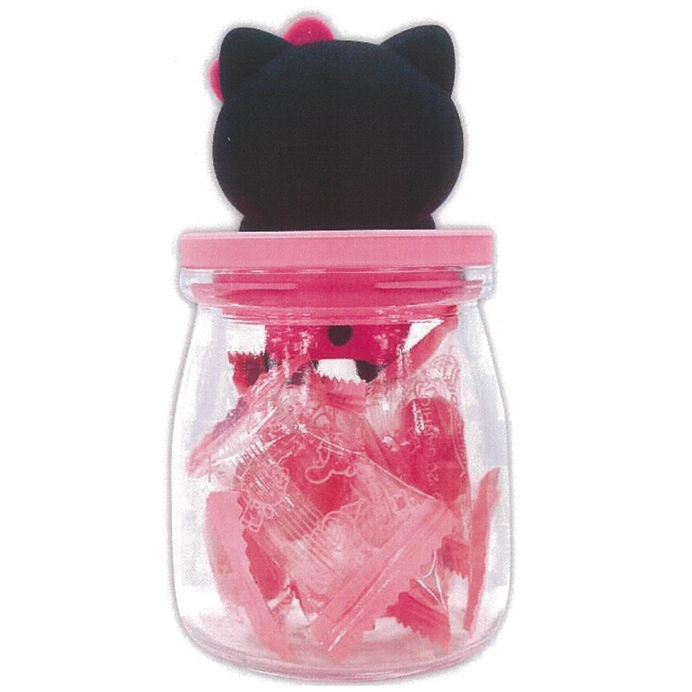 【サンリオキャラクターズ】『キャンディボトル　上代￥1200』〈ハローキティ ブラック×ピンク〉