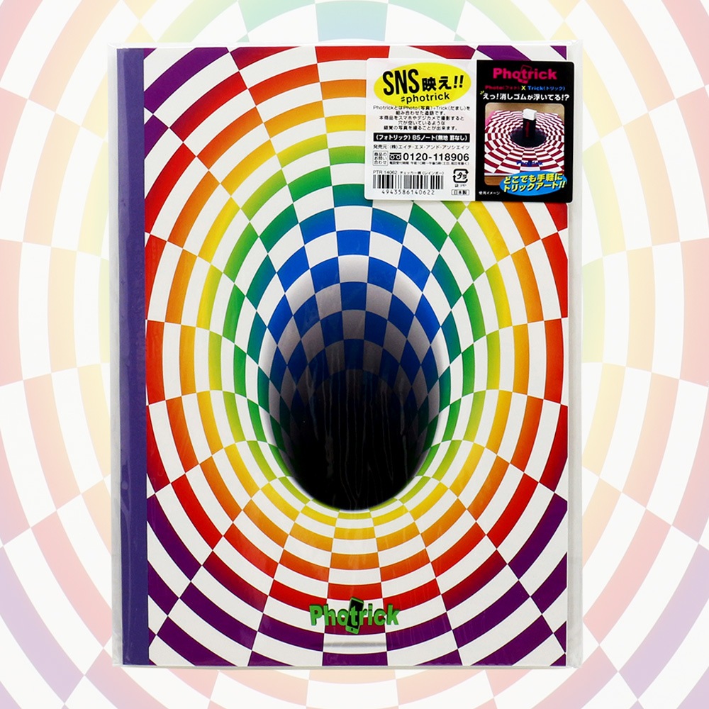 ★スペシャルプライス！！★【Photrick】『B5ノート　チェッカー柄』＜レインボー＞