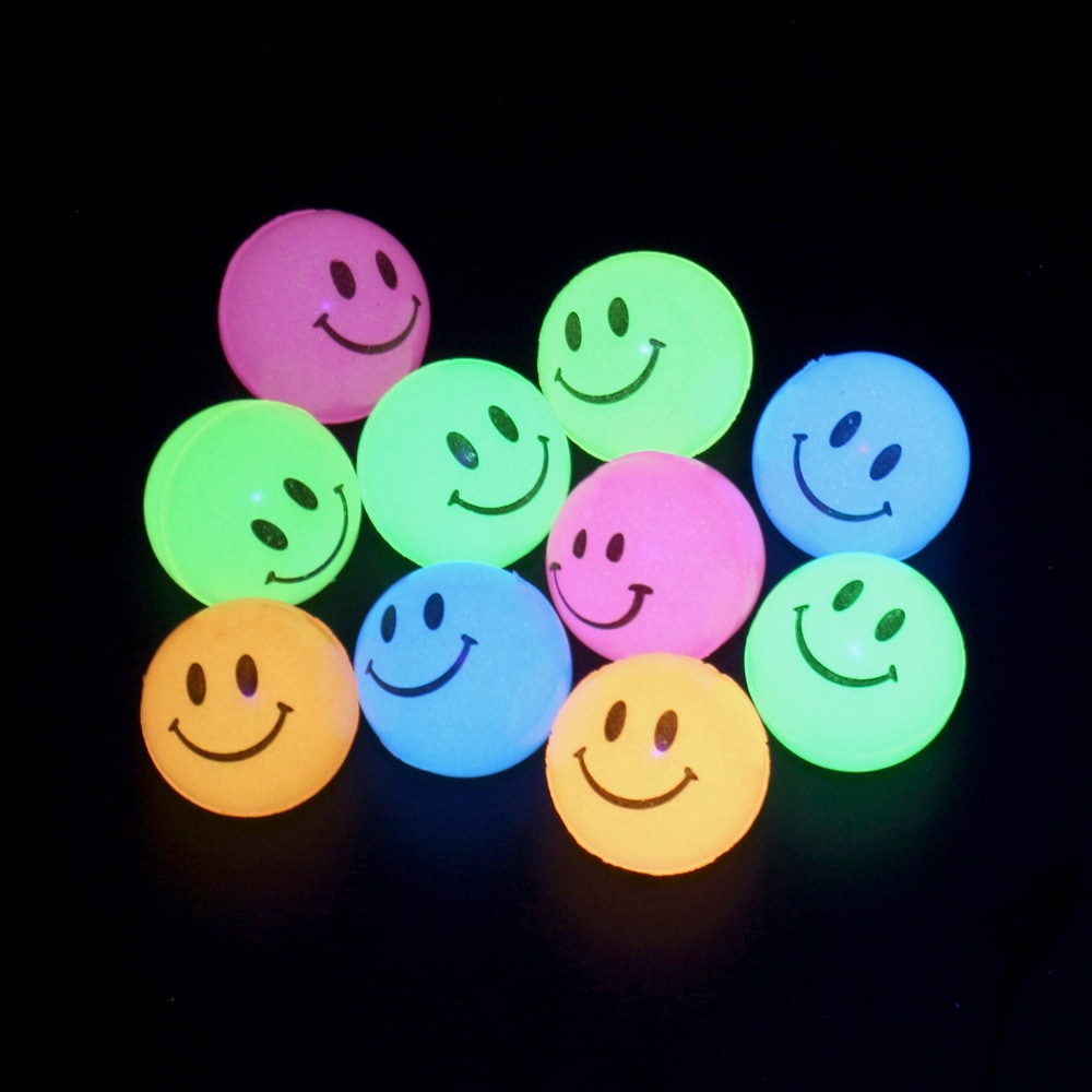 【イベント・お祭り】『スーパーボール 光るスマイル  27mm　100個入』＜2柄各5色＞