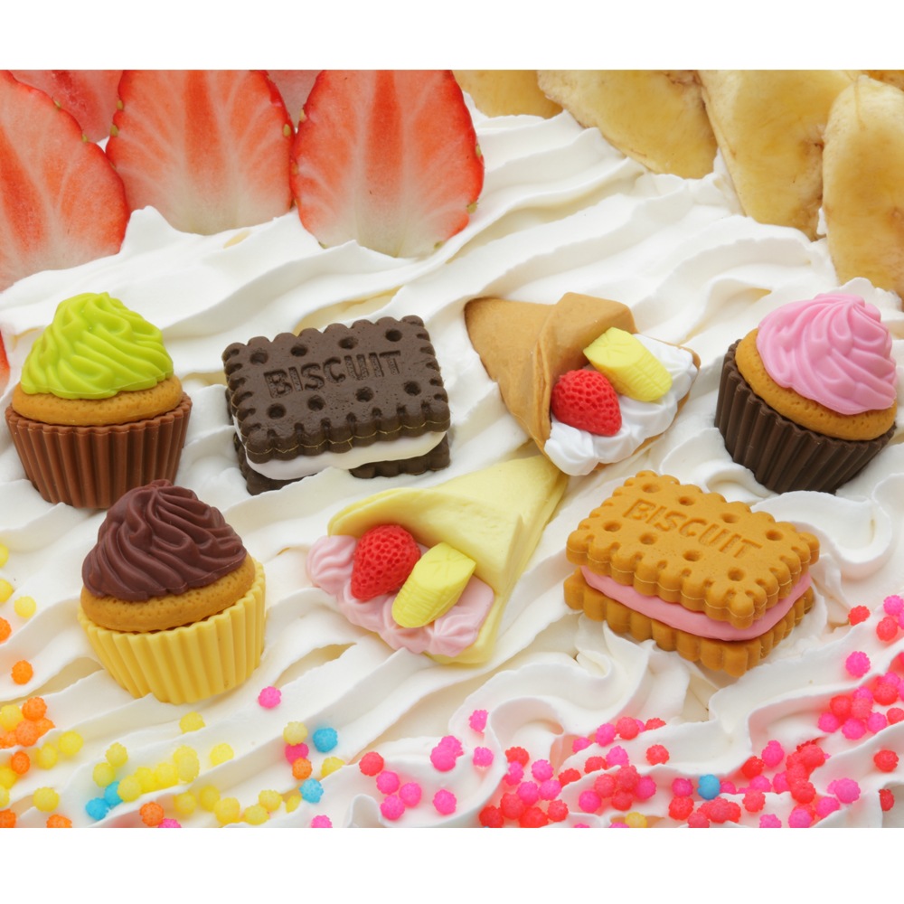 イワコー おもしろ消しゴム】『NO.3ケーキ』＜7種アソート＞ ☆日本製