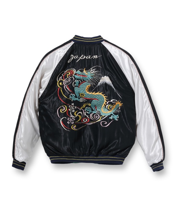 Lot No. TT14571-119 / Mid 1950s Style Acetate Souvenir Jacket DRAGON  JAPAN MAP