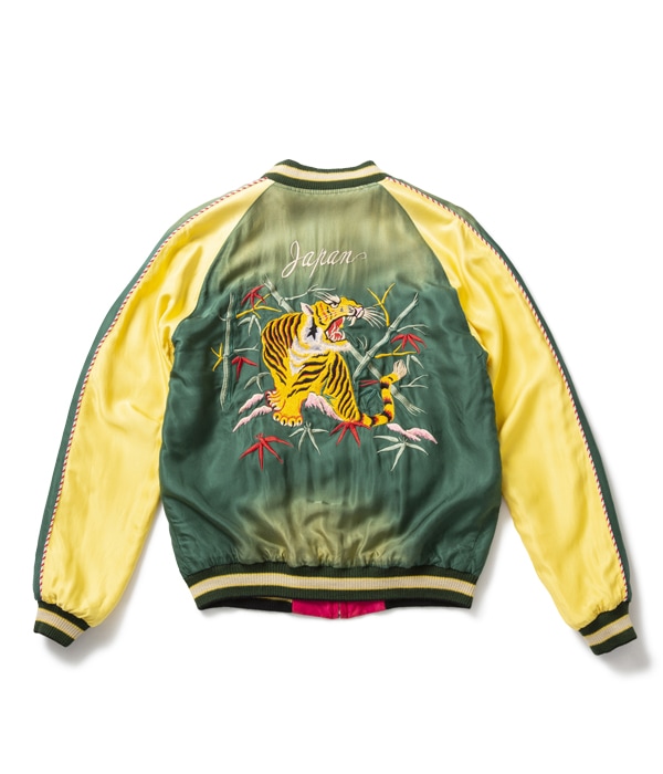 Lot No. TT14572-145 / Mid 1950s Style Acetate Souvenir Jacket "ROARING TIGER" �� "EAGLE & DRAGON" (AGING MODEL)