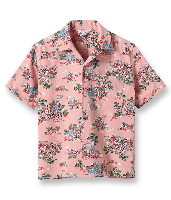 Lot No. SH38387 / DOBBY COTTON OPEN SHIRT ��AFRICAN ANIMALS��