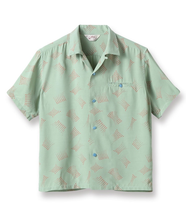 Lot No. SH38385 / HIGH DENSITY RAYON OPEN SHIRT SWAYING DOTS