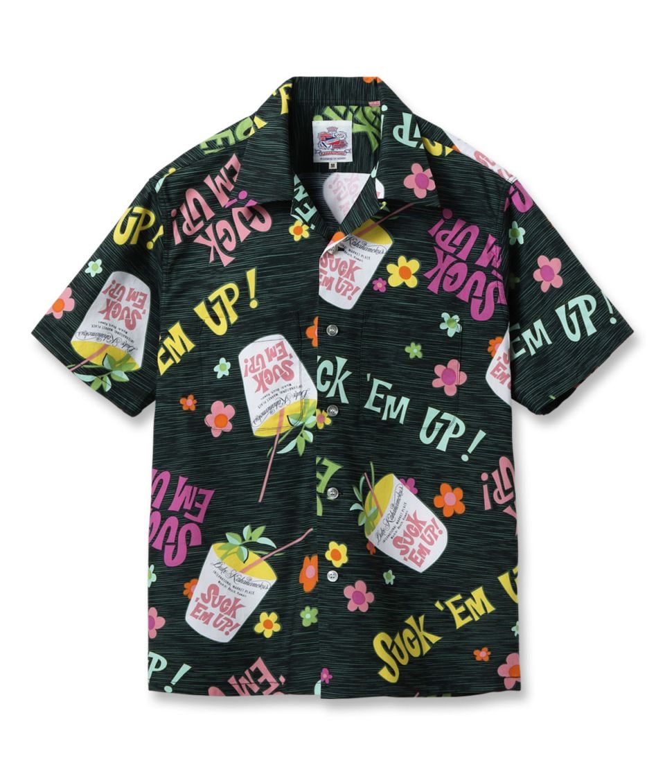 Lot No. DK39640 / DUKE KAHANAMOKU COTTON HAWAIIAN SHIRT ��SUCK EM UP!��