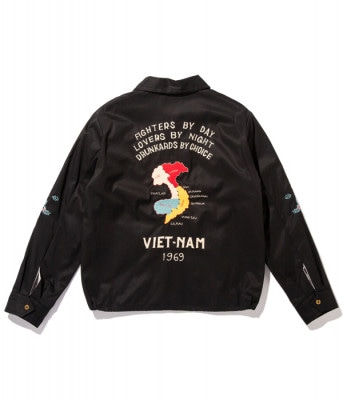 Lot No. TT14654-119 / Late 1960s Style Cotton Vietnam Jacket ��VIETNAM MAP�� (BLACK)