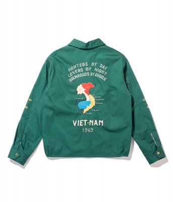 Lot No. TT14654-145 / Late 1960s Style Cotton Vietnam Jacket ��VIETNAM MAP�� (GREEN)