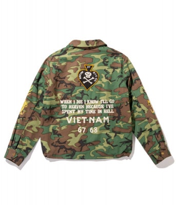 Lot No. TT14691-198 / Late 1960s Style Woodland Camouflage Vietnam Jacket ��1st RECON H&C CO.��