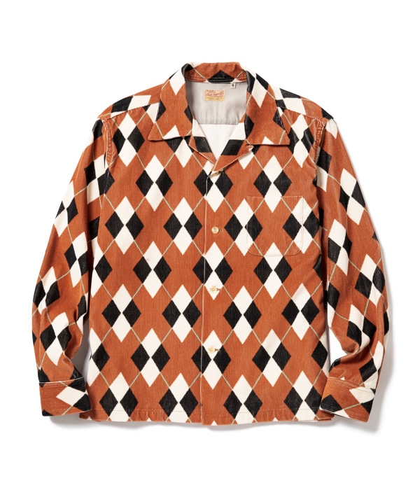 Lot No. SE28534 / Mid 1950s Style Corduroy Sports Shirt ��ARGYLE��