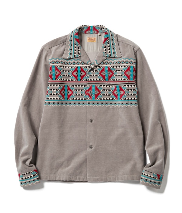 Lot No. SE28535 / Mid 1950s Style Corduroy Sports Shirt ��GEOMETRIC PATTERN��