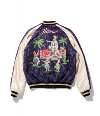 Lot No. TT14813-128 / Mid 1950s Style Acetate Souvenir Jacket ��KING KAMEHAMEHA�� �� ��UKULELE��